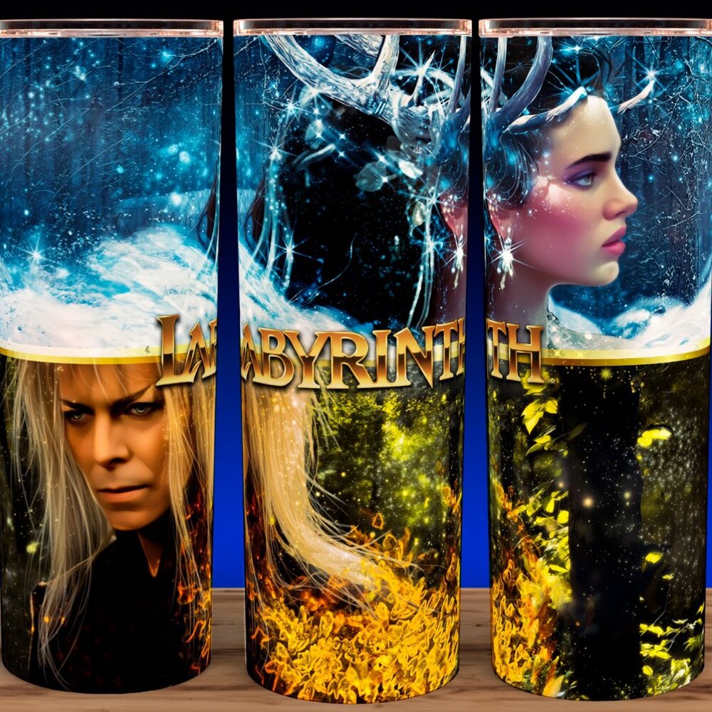 The Labyrinth 80s Classic Movie Jareth and Sarah in Forest Cup Mug Tumbler 20oz
